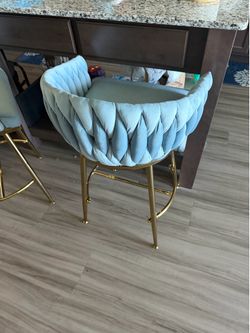 Beautiful powder blue bar stools