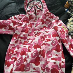 Pink Bape Hoodie Size XL