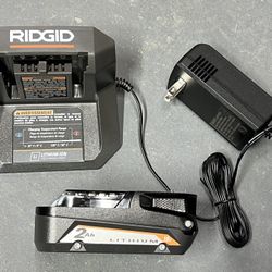 Ridgid 18v 2 Ah Battery And Charger NEW