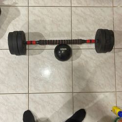 Barbell  + Weight Set & Medicine Ball 