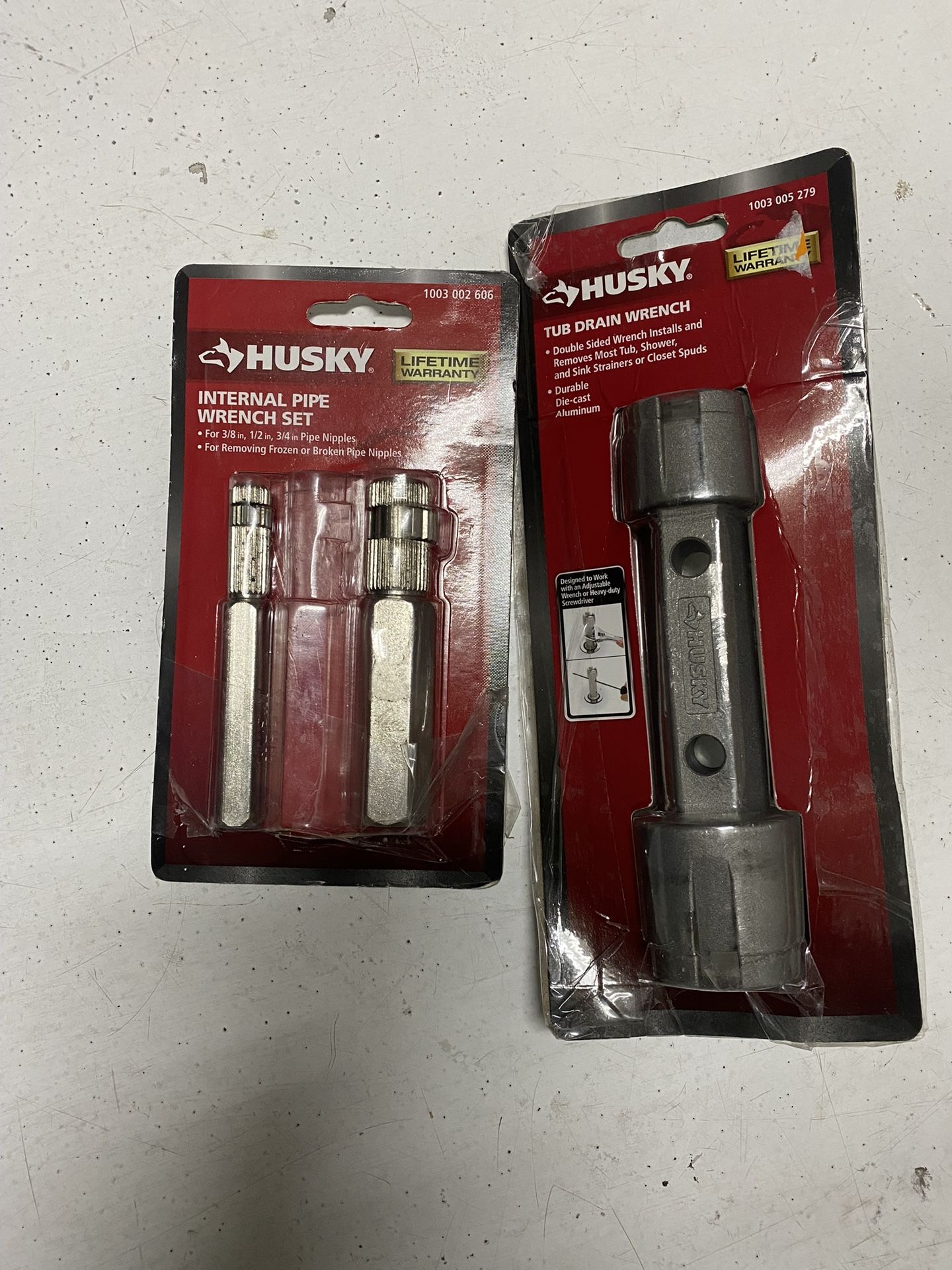 Husky Tub Drain Wrench & Internal Pipe Wrench Set