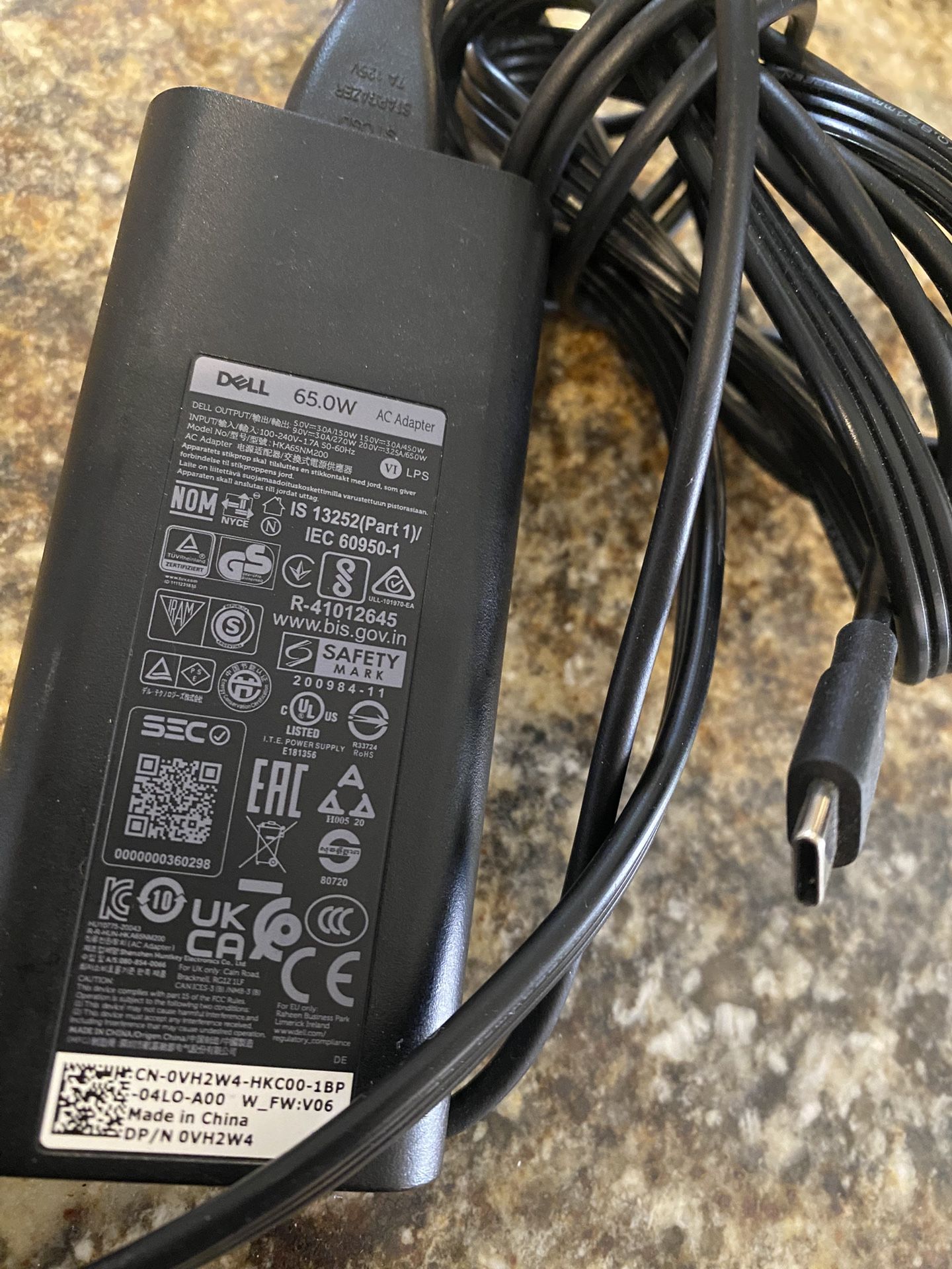 dell 65w laptop notebook charger power adapter supply