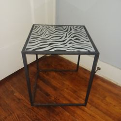 Small Glass Top Side Table