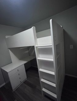 IKEA Loft Bed with Desk & Storage