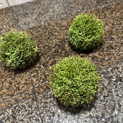 Three Decorative Faux Plant Balls
