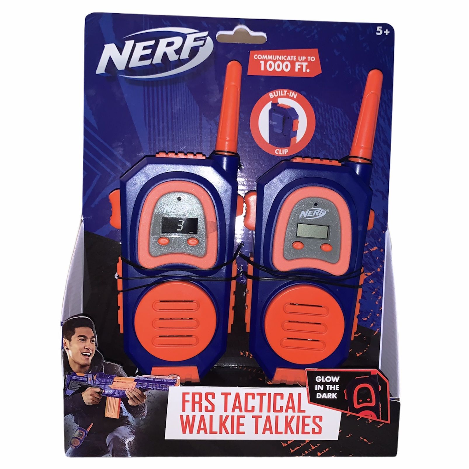 Nerf Molded Walkie Talkies with Built-in Belt Clip & Blaster Clip (1 Pair)