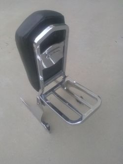 Harley Davidson tall backrest and rack Dyna and Sportster