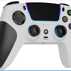 New-LED Wireless Controller for PS5 with RGB Lighting/3.5mm Audio Jack/Earphone Audio and Microphone/Hall Effect Joysticks/ Programmable/Dual Vibratio