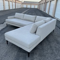 2 Piece Gray West Elm Chaise Sectional ( Can Deliver For $10 )