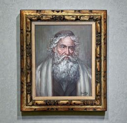 ⭕️ Rabbi Portrait Adrian Rovatkay (1896) Original Oil Painting On Canvas