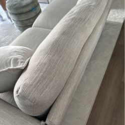 Noble House Cadyn Fabric 3 Seater Visit > Sofa, Beige and Silver