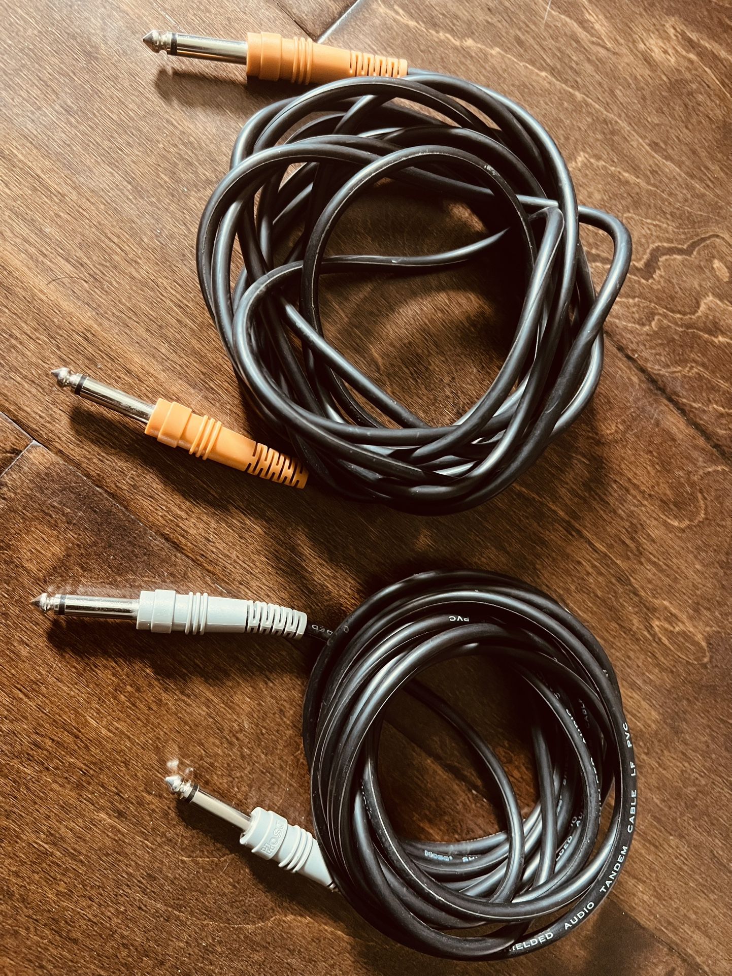 2-Pack 1/4 Inch TS to TS Electric Guitar Cable