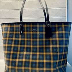 Coach Women’s Bag Reversible Blue/yellow