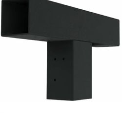  4 in. T/Fit Black Steel Extension Bracket Pergola for 4x4 Wood Posts (1-Pack)