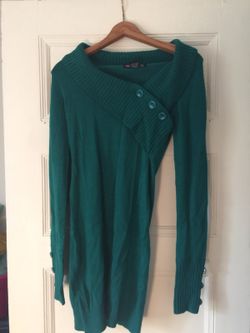 Green sweater dress