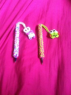 Rainbow loom pen covers