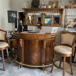 Very Nice bar with two stools chairs only