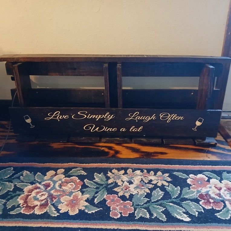 Wooden Wall Or Table Wine Rack.