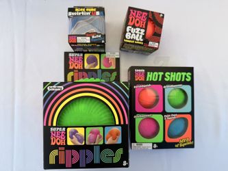Needoh Swirlin USA Super Needoh Ripples Fuzz ball Hot Shots Speks Squishy Butter