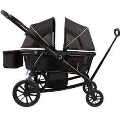 Pamo Babe Double Stroller / Wagon 6 months - 5 years old Folding Stroller / Wagon with Canopy, 