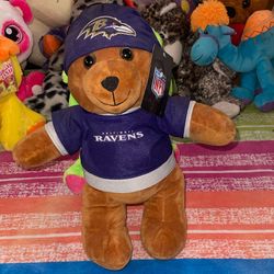 Baltimore Ravens Team Shirt Bear, an officially licensed NFL product 14”. 