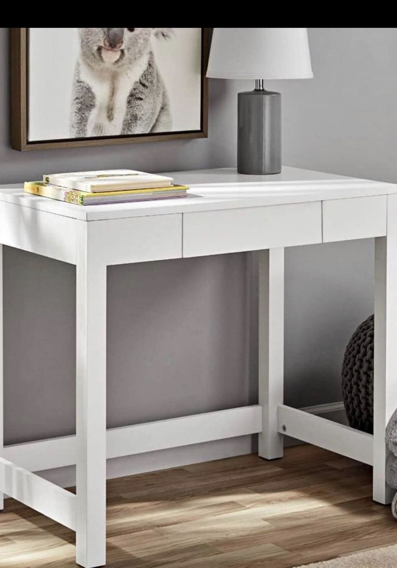 Your Zone Single Drawer Parsons Desk, White