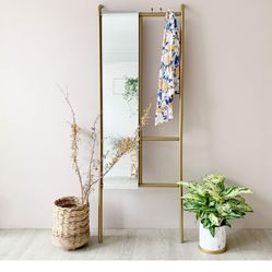 Full Length Mirror with hooks & racks