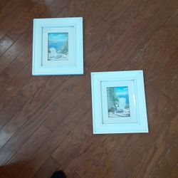 Beach Wood Framed Art 13X12