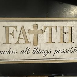 Wooden FAITH Wall Hanging Sign