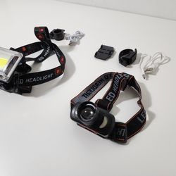 XPeLED Red Blue Light Headlight and COB LED Headlamp Rechargeable Head