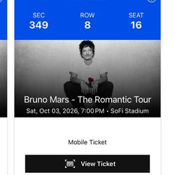 BRUNO MARS 6x Sec 349 SATURDAY SHOW Transfer ready
