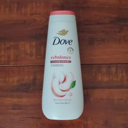 Dove REBALANCE 24Hr Renewing Micromoisture Body Wash; Lotion Soft Skin: White Peach + Rice Milk; 20 oz