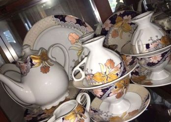 23pc full tea set brand new yamasen 24ct gold plated