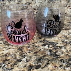 Ashland Good Witch Bad Witch Wine Glasses ($1 Takes Both)