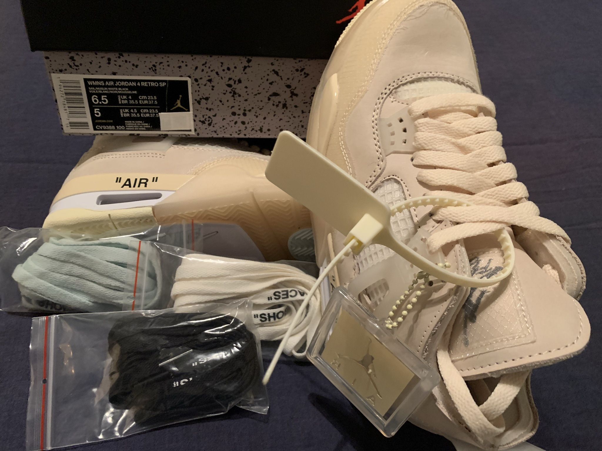 SALE! $200! AUTHENTIC! W 6.5 NIKE 4 RETRO SP SAIL MUSLIN. NO SCAMMERS!!!