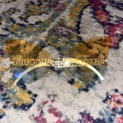 Blue and Yellow Ombré Butterfly Sunglasses