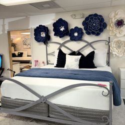 Wrought Iron King Bed Frame. Mattress and Box spring. $399.99 
