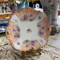 Antique LIMOGES FRANCE CABINET PLATE 8.5”Hand Painted L S & S