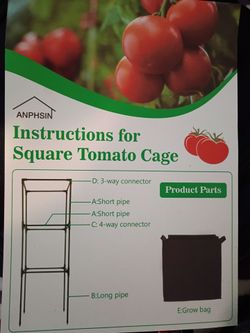Four row tomato cages with bag