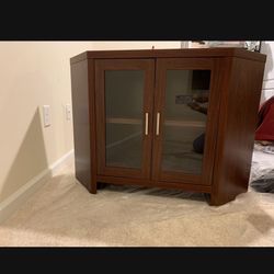 Brown wood cabinet