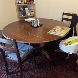 60 Inch Round table With 4 Chairs