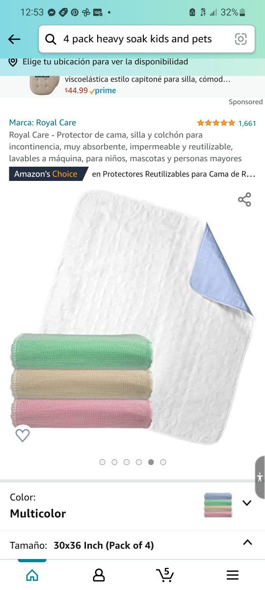 Royal Care Incontinence Bed, Chair and Mattress Pad - Highly Absorbent, Waterproof and Reusable - Machine Washable - for Kids, Pets and Seniors