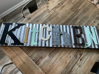 FS: Kitchen Sign Antique Rustic Galvanized Decor
