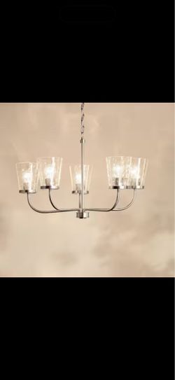 KICHLER Thorna 5-Light Chandelier with Clear Water Glass in Black