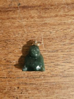 Small Miniature Jade Carved Buddha Pendant