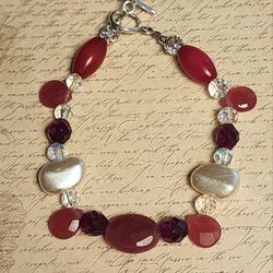 Sterling Silver Glass Beads And Rubies