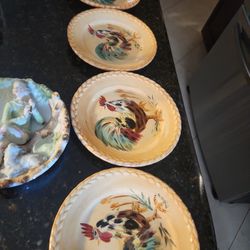 4 Rooster Plates