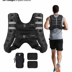 Weighted Vest, 30lb Weight Vest with Reflective Stripe, Body Weight Vests for Women, Men, Weight Loss Workout, Strength Training, Running, Walking, Jo