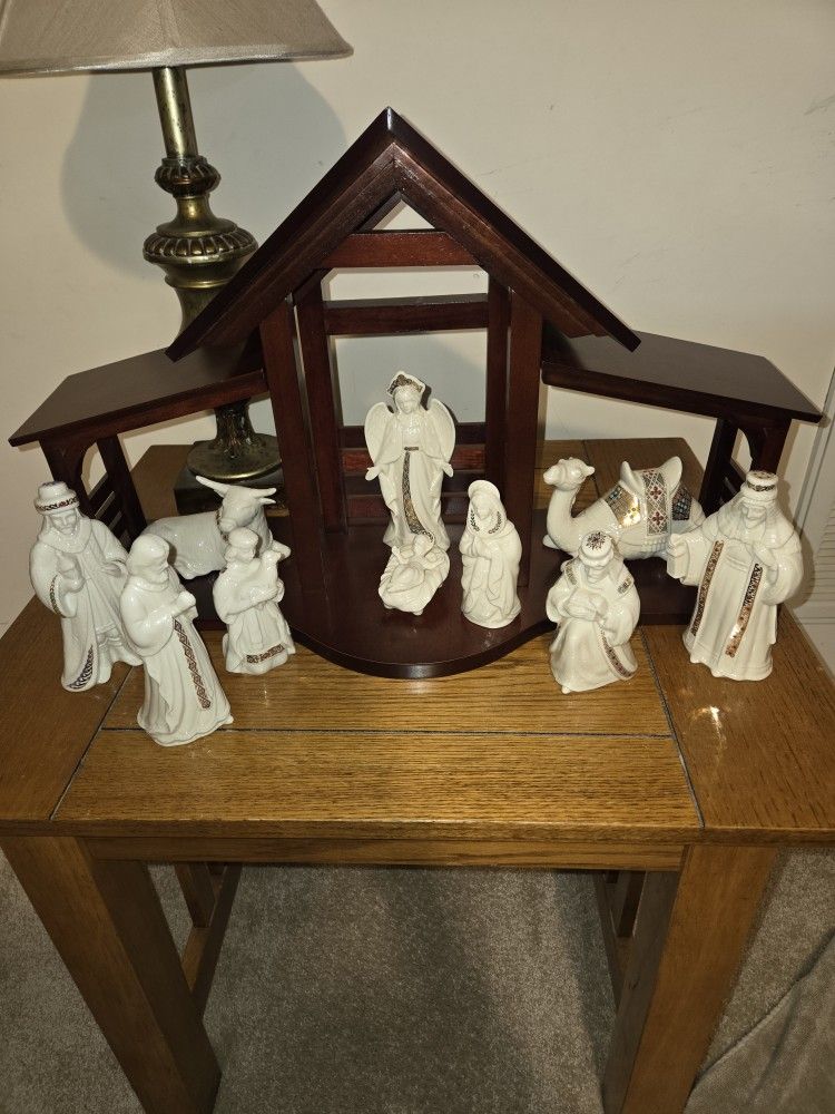 Vintage Lenox China Jewel Nativity Set  Brand New