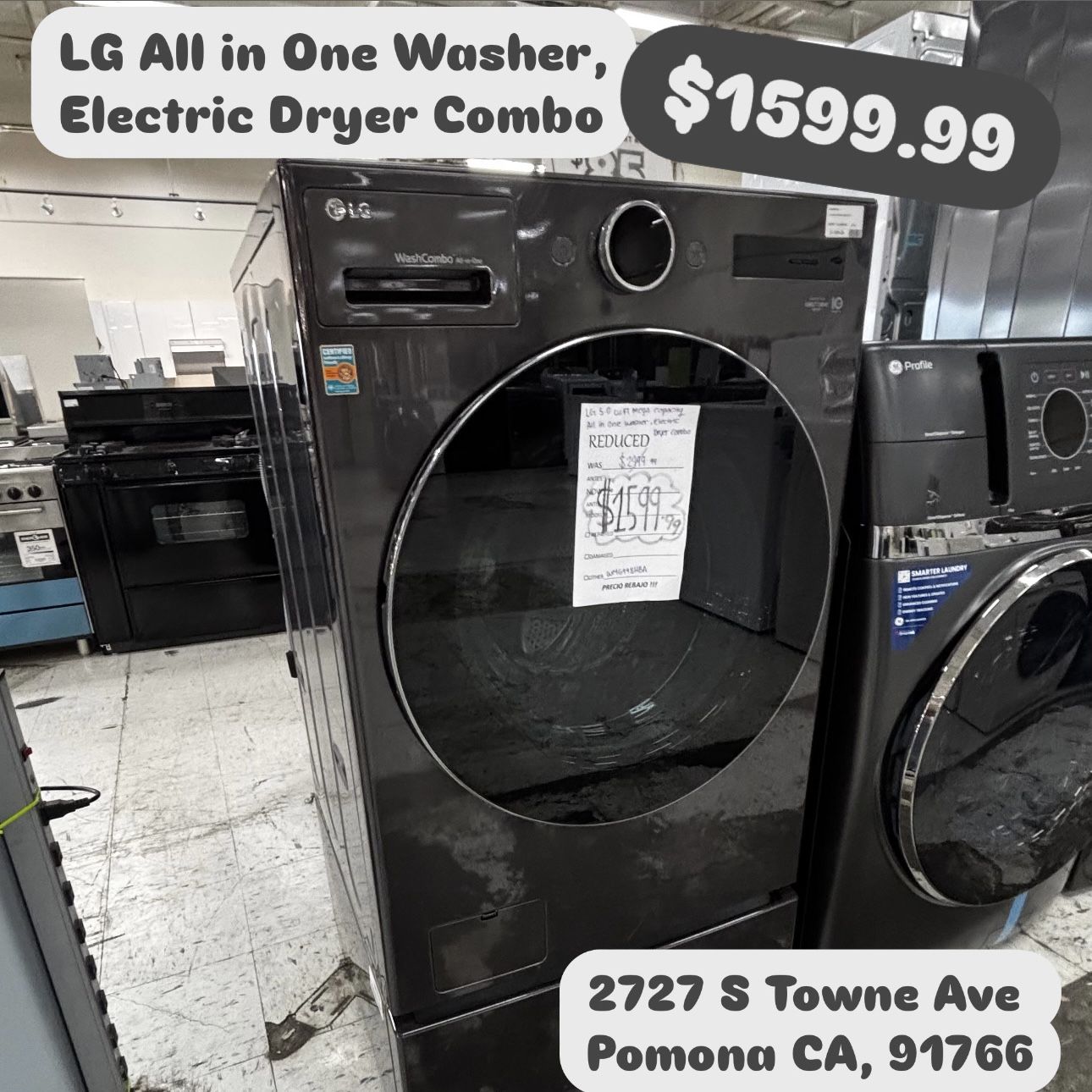 LG All In One Washer, Electric Dryer Combo